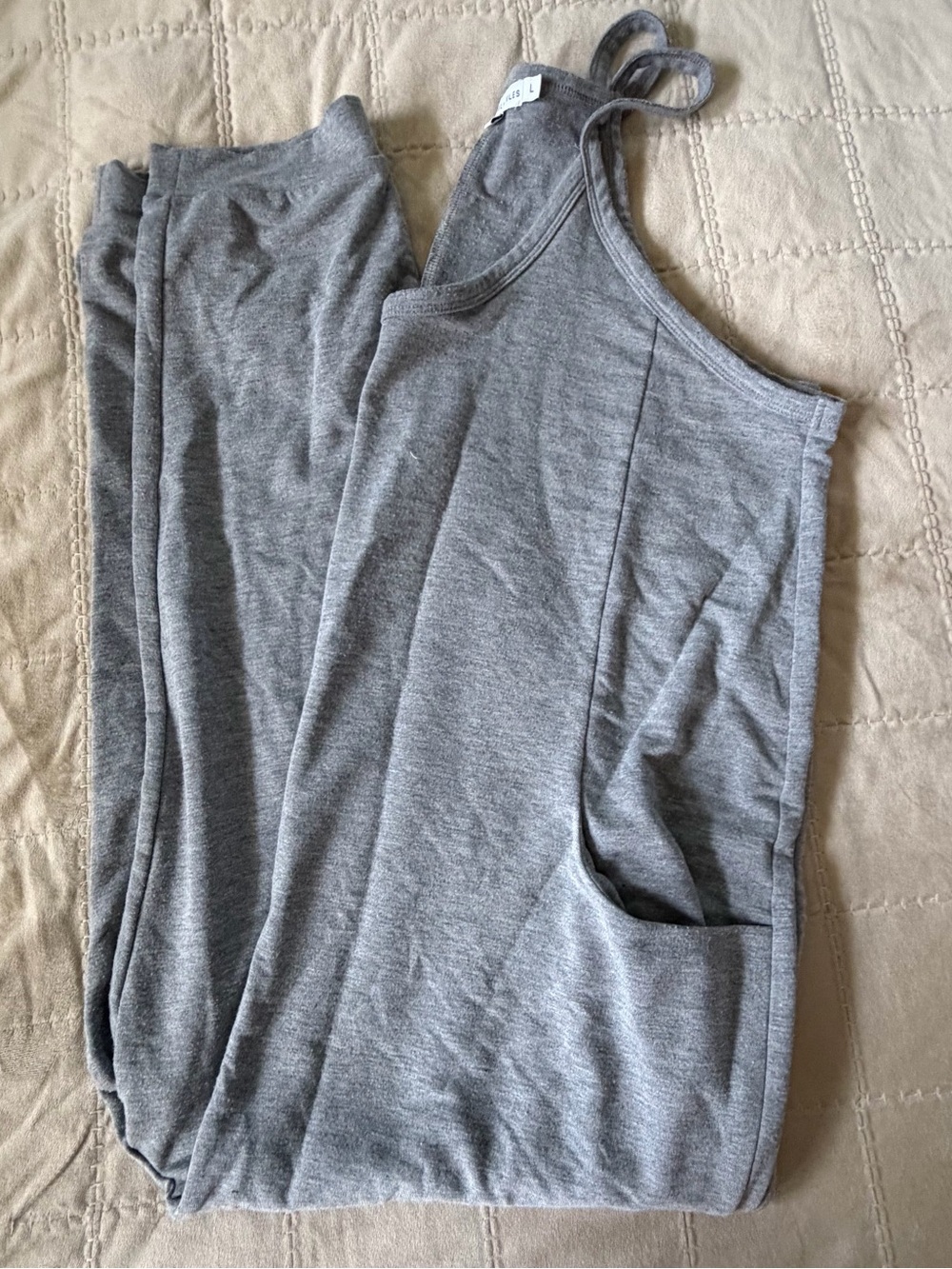 Gray Sleeveless Lounge Jumpsuit